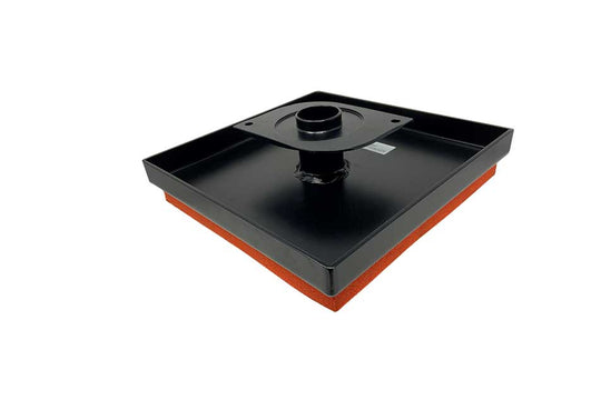 Black and orange square tool on a white background