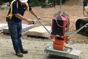 HF200E Paver Suction Tool unit by Optimas is an electrical unit suction equipment for lifting slabs and block as a two man handle or using an excavator for the hardscaping industry